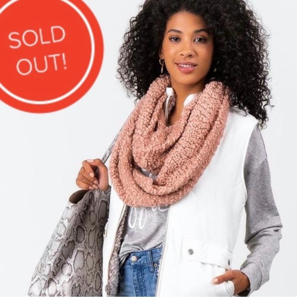 Francescas Pink Popcorn Infinity Scarf